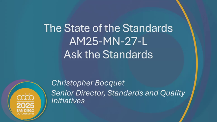 AM25-MN-27-O: Ask the Standards (Enduring) [CABP CE ELIGIBLE ...