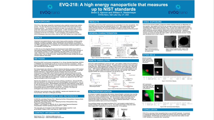 EVQ-218: A high energy nanoparticle that measures up to NIST standards ...