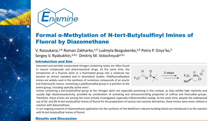 Formal α-methylation of N-tert-butylsulfinyl imines of fluoral by ...