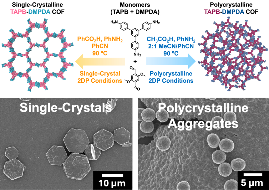 Two-dimensional polymerization processes of highly crystalline covalent ...
