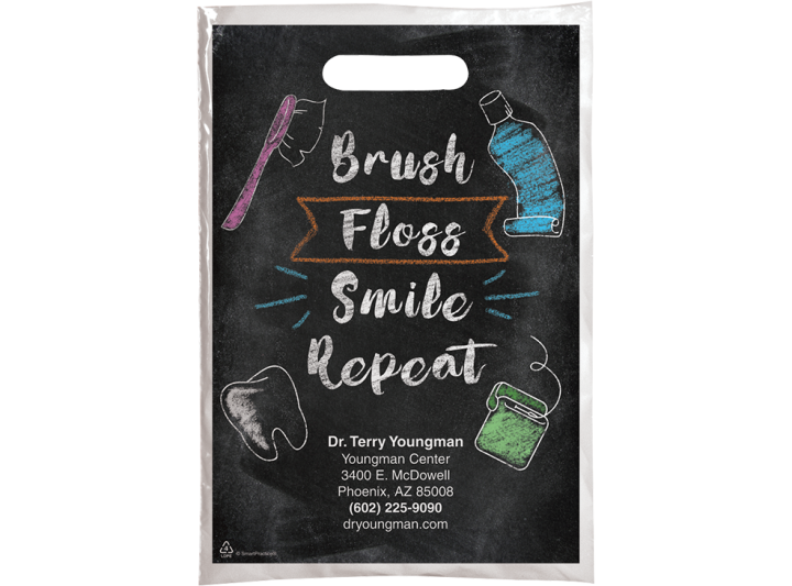 PERSONALIZED Brush Floss Smile Repeat Small Supply Bag American