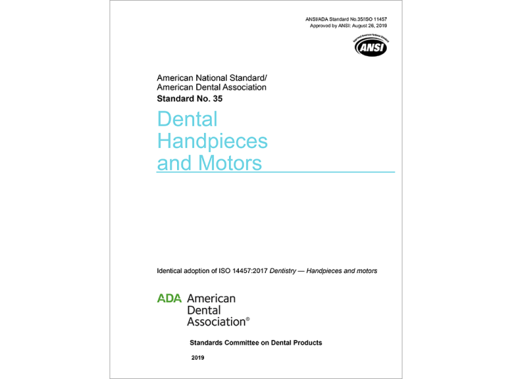 ANSI/ADA Standard No. 35 Dental Handpieces and Motors EBOOK