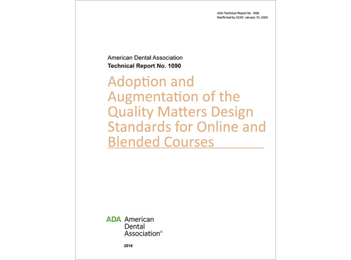 ADA Technical Report No. 1090 Adoption and Augmentation of the Quality
