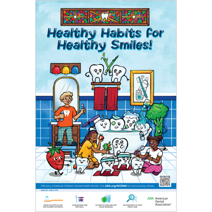 National Children's Dental Health Month 2024 Posters American Dental