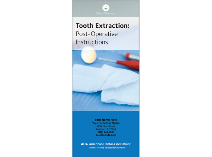 PERSONALIZED Tooth Extraction PostOperative Instructions American