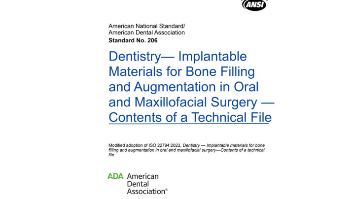 ANSI/ADA Standard No. 206 for Implantable Materials for Bone 