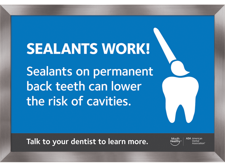 16" x 20" Framed Wall Art, Sealants Work American Dental Association