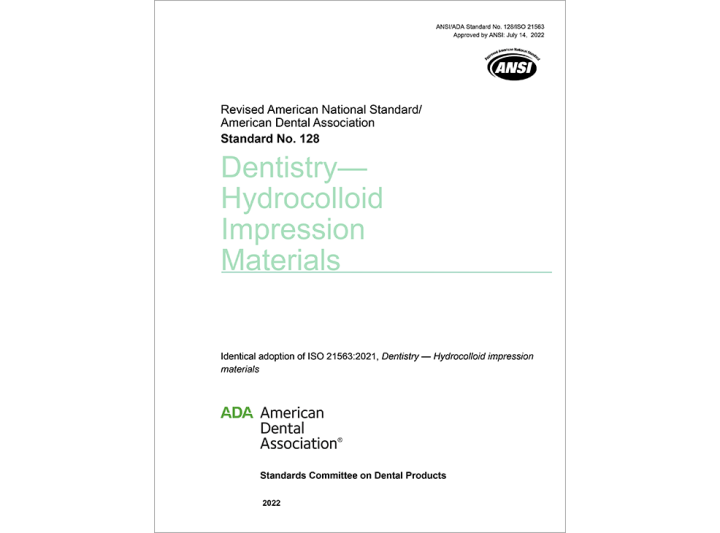 ANSI/ADA Standard No. 128 DentistryHydrocolloid Impression Materials EBOOK American Dental