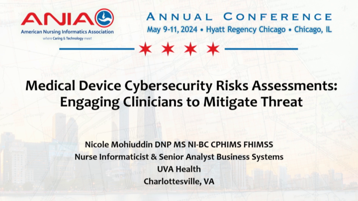 Medical Device Cybersecurity Risk Assessments: Engaging Clinicians to ...