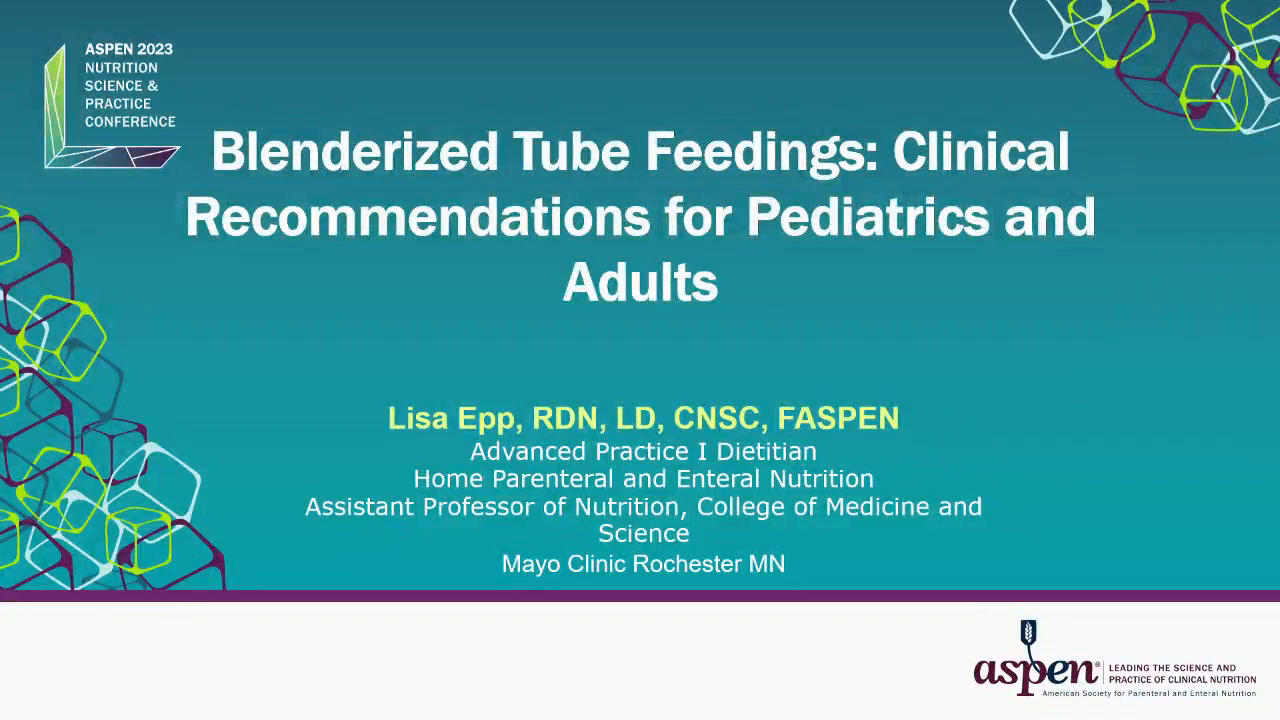 Blenderized Tube Feedings: Clinical Recommendations For Pediatrics And ...