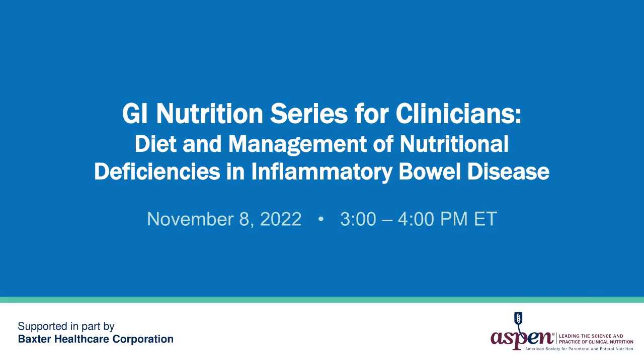 Diet and Management of Nutritional Deficiencies in Inflammatory Bowel ...