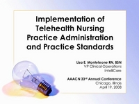 Implementation of Telehealth Nursing Practice Administration and ...