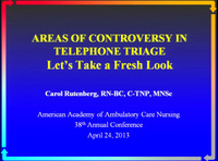 Areas Of Controversy In Telephone Triage: Let's Take A Fresh Look ...