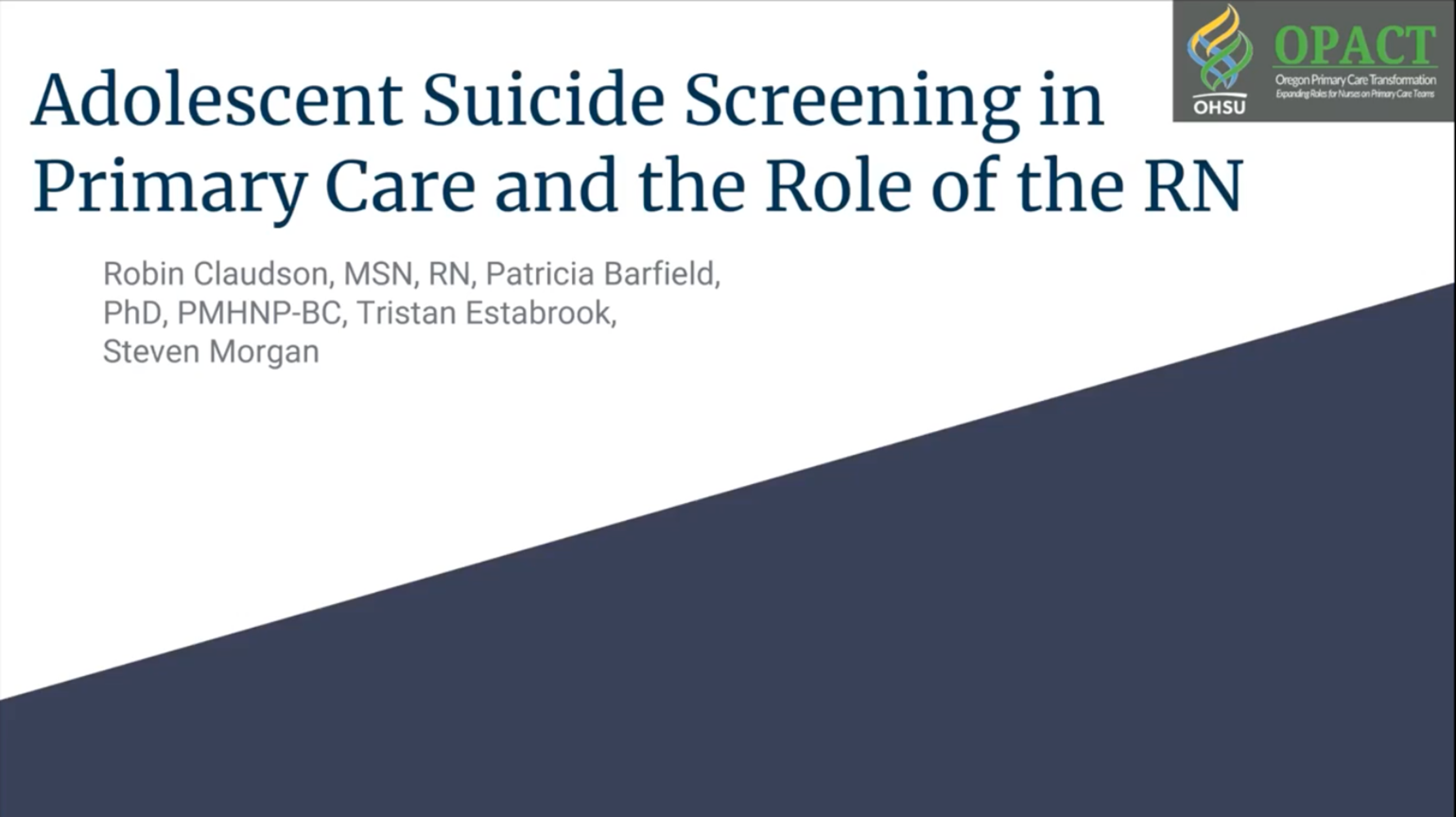 Adolescent Suicide Screening in Primary Care and the Role of the RN ...
