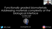 Functionally graded biomaterials: Addressing materials complexity at ...