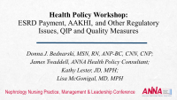 Health Policy Workshop: ESRD Payment, AAKHI, and Other Regulatory ...