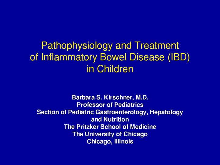 IBD in Children: A Multidisciplinary Approach to Optimal Growth and ...