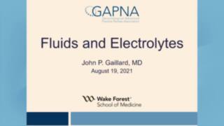 Fluid & Electrolytes - Gerontological Advanced Practice Nurses Association