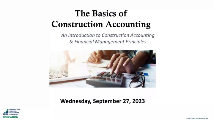 Basics Of Construction Accounting - Day 1 - Construction Financial ...