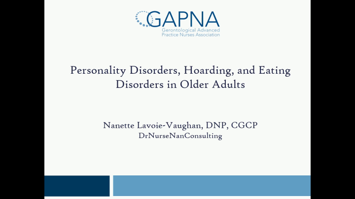 Unusual Behavioral Manifestations in Older Adults: Personality Disorder ...