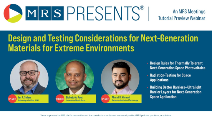 Design and Testing Considerations for Next-Generation Materials for ...