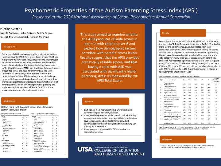 Psychometric Properties of the Autism Parenting Stress Index - National ...