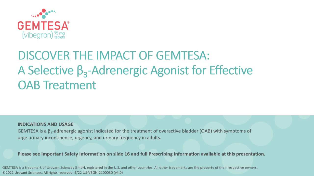 Discover The Impact Of GEMTESA A Selective 3 Adrenergic Agonist For   730970bb75ec7d8df767554878df369afb6f13fe1d696a090847073ce6ff7e12 