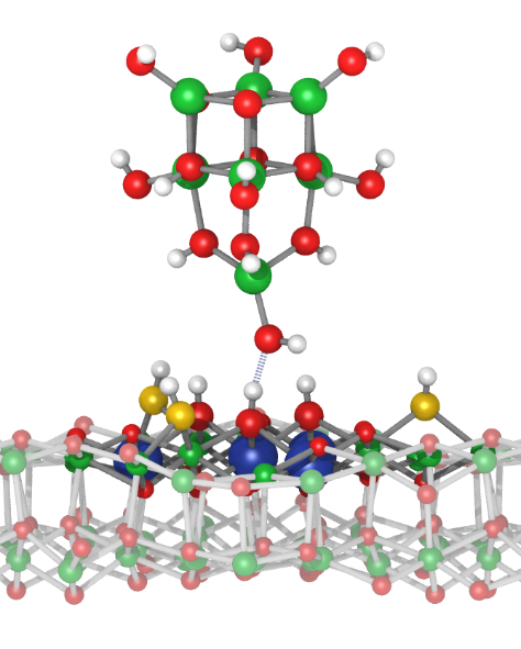In<sub>2</sub>O<sub>3</sub>-terminated AFM tip probing a surface hydroxyl.