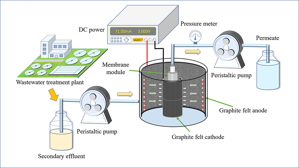 Electric field enhanced membrane fouling mitigation and trace organic ...
