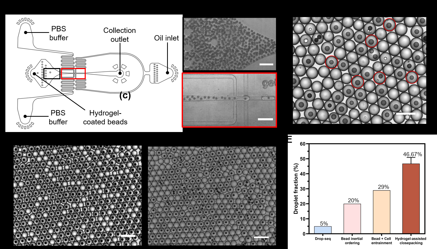 Achieving super-poissonian microbead loading in droplets via hydrogel ...