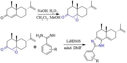 Synthetic process of imidazole fused nootkatone