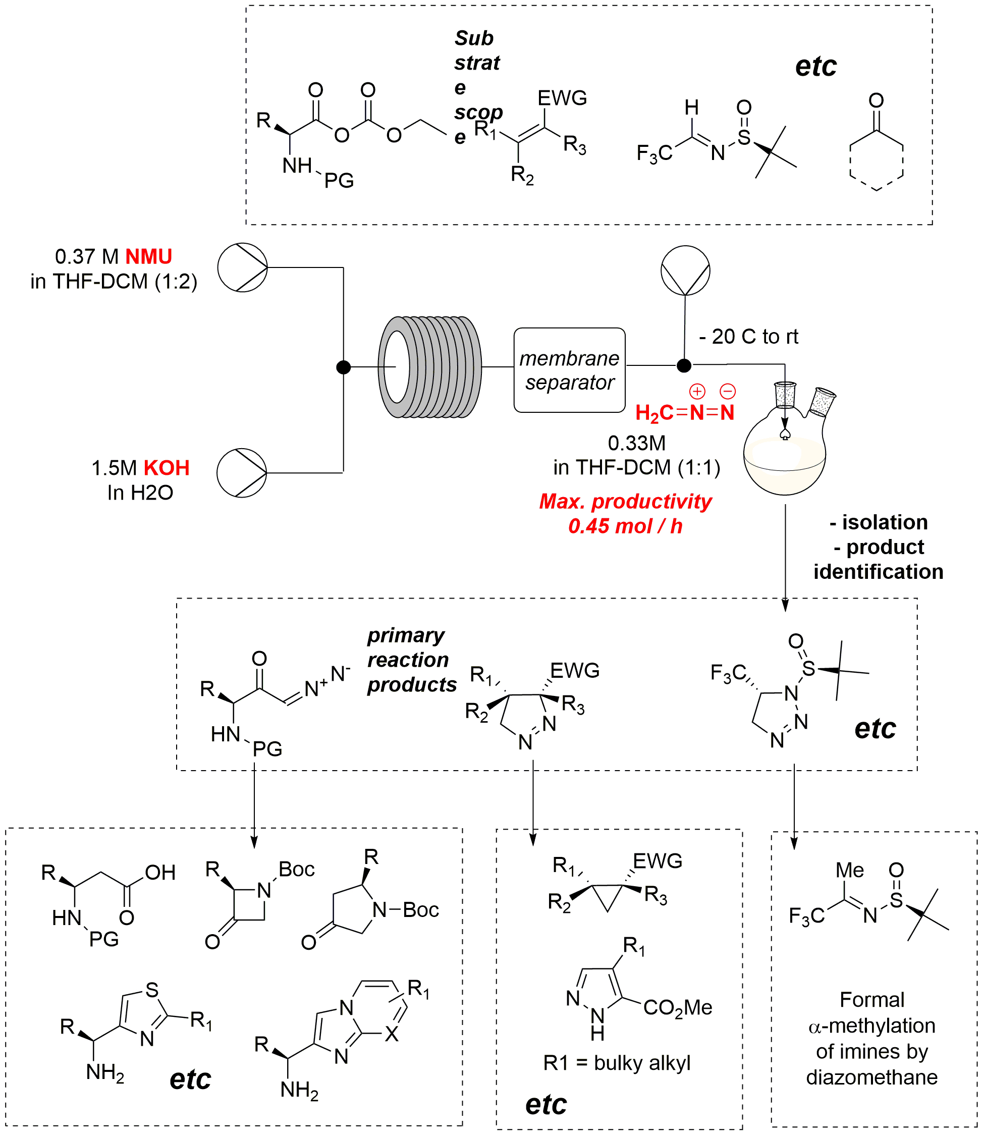 Safe, multigram flow generation of CH2N2 for organic synthesis ...